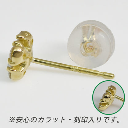 【お電話にてお問合せください！】K18 ダイヤ 0.34ct 正クロス 両耳 18金 ダイヤモンド 0.17ct  イエローゴールド  YG メンズ レディース ジュエリー ダイアモンド