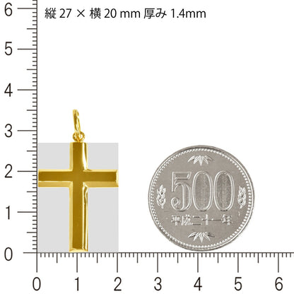 【お電話にてお問合せください！】K18 シンプルクロス27 18金 18K ペンダント トップ クロス 十字架 チャーム ヘッド 18金 ゴールド メンズ ネックレス