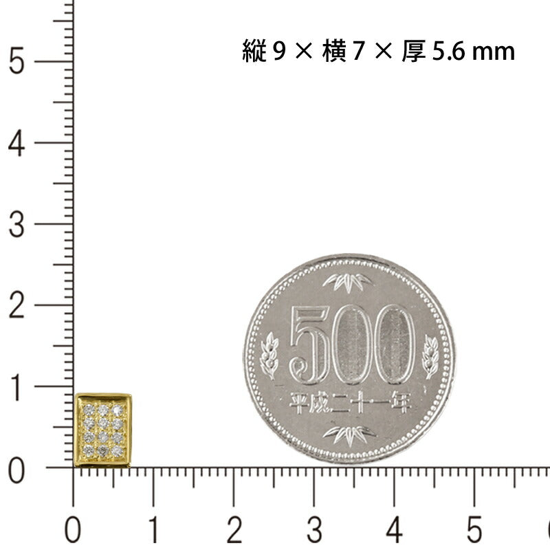 【お電話にてお問合せください！】K18 ダイヤ パヴェプレート9 ペンダントトップ ダイヤモンド 18金 ゴールド チャーム 喜平用 50g専用 メンズ