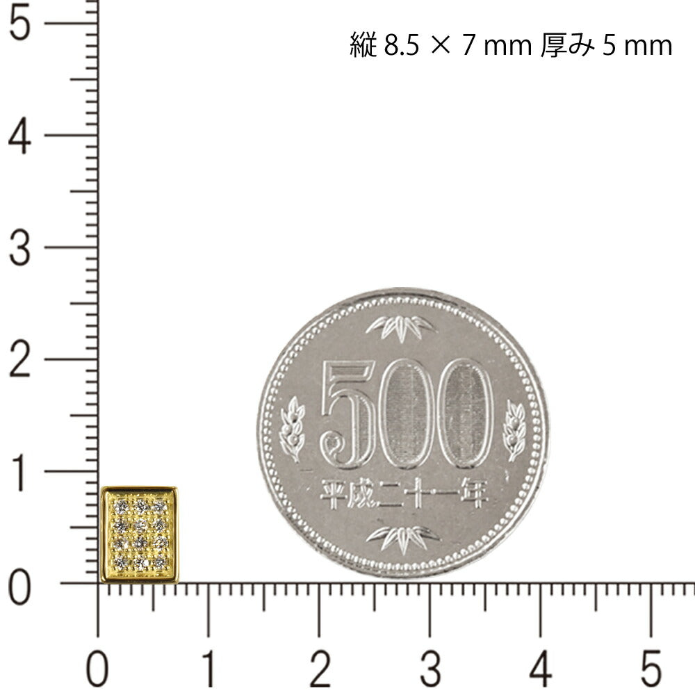 【お電話にてお問合せください！】K18 ダイヤ パヴェプレート8 ペンダントトップ ダイヤモンド 18金 ゴールド チャーム 喜平用 30g 専用 メンズ