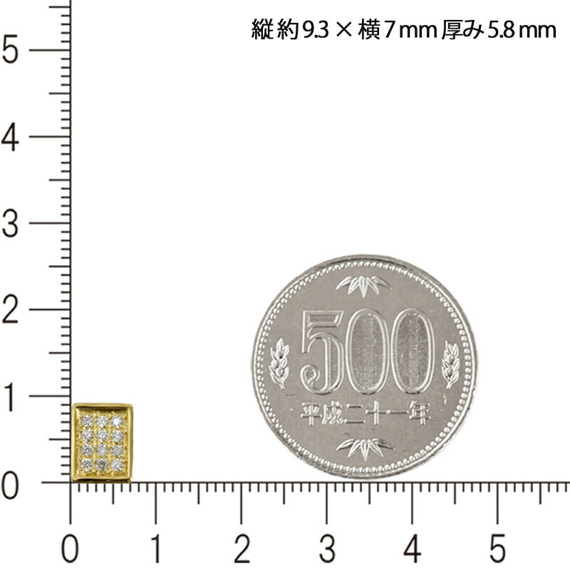 新型！K18 ダイヤ パヴェプレート9 ペンダントトップ ダイヤモンド 18金 ゴールド チャーム 喜平用 50g専用 メンズ