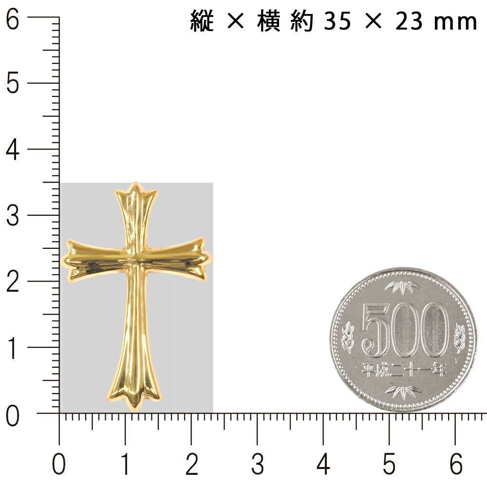 【お電話にてお問合せください！】K18 シンプルクロス35  18金 18K ペンダント トップ クロス 十字架 チャーム ヘッド 18金  メンズ ネックレス