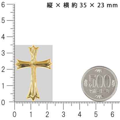 【お電話にてお問合せください！】K18 シンプルクロス35  18金 18K ペンダント トップ クロス 十字架 チャーム ヘッド 18金  メンズ ネックレス