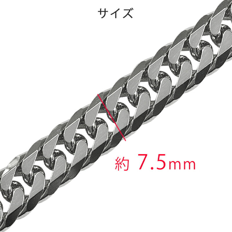 【お電話にてお問合せください！】Pt850 7.5mm幅 喜平 6面ダブル 100g 50cm プラチナ ネックレスチェーン 中折れダブルストッパー金具 造幣局検定刻印入 喜平ネックレス