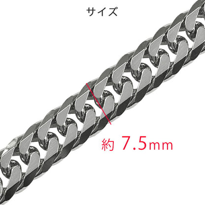 【お電話にてお問合せください！】Pt850 7.5mm幅 喜平 6面ダブル 100g 50cm プラチナ ネックレスチェーン 中折れダブルストッパー金具 造幣局検定刻印入 喜平ネックレス