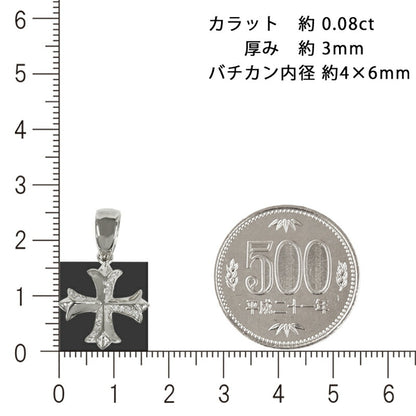 【お電話にてお問合せください！】Pt900 アイアンクロス16 プラチナ ペンダントトップ ダイヤモンド 約0.08ct 鑑別書付 クラシカルシリーズ  メンズ ネックレス